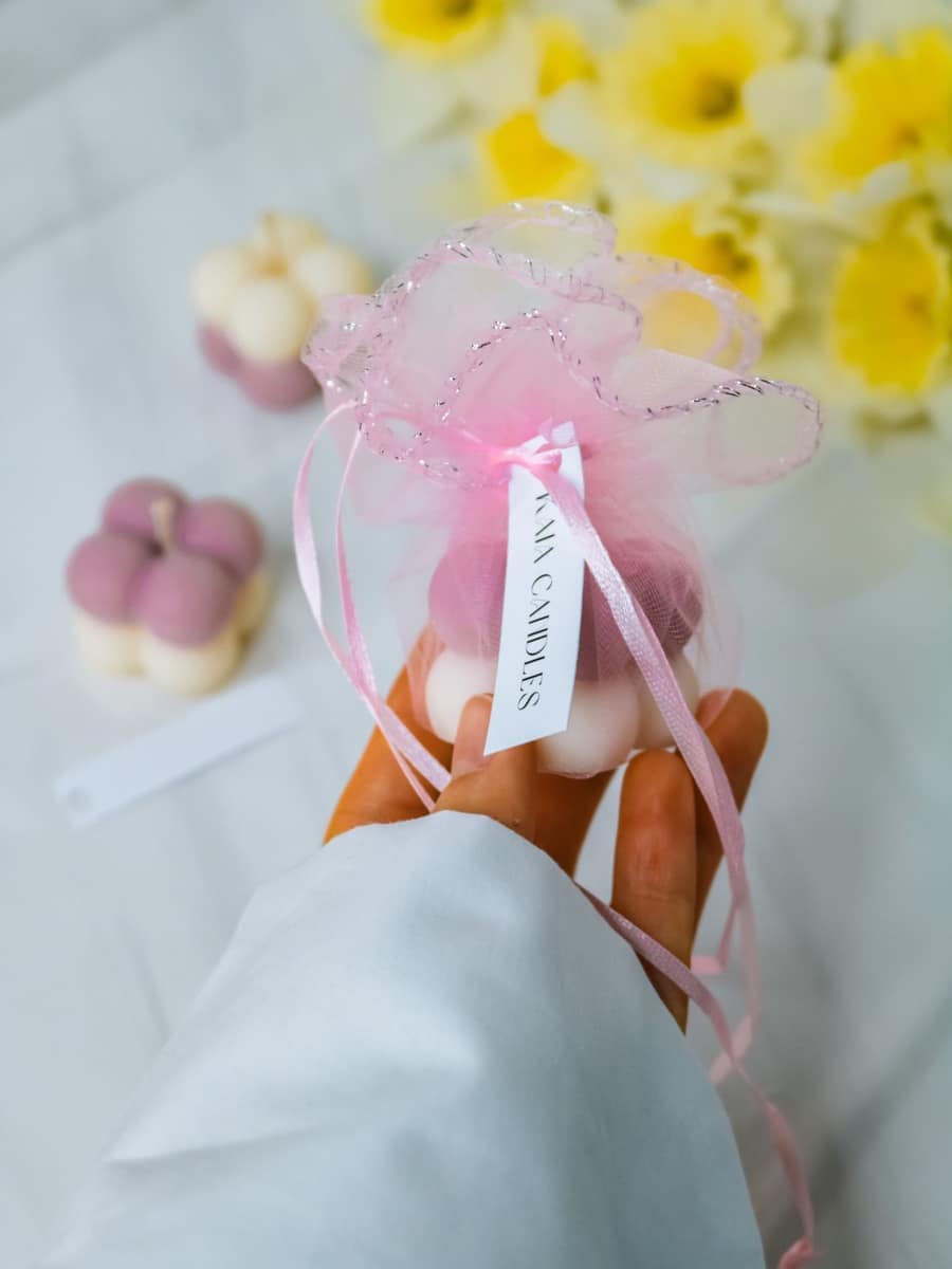 Marturii Botez lumanare Bubble - saculet & eticheta - imagine 2